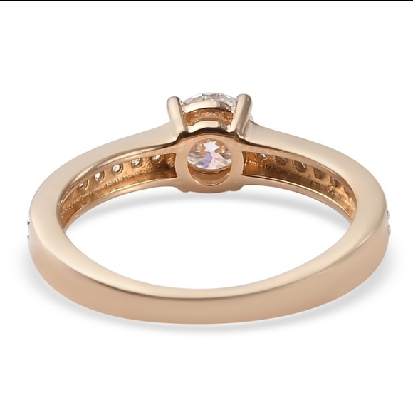 0.60ctw Moissanite Engagement Ring – 18K Gold Vermeil over 925 Silver Sz 8 - Picture 5 of 8